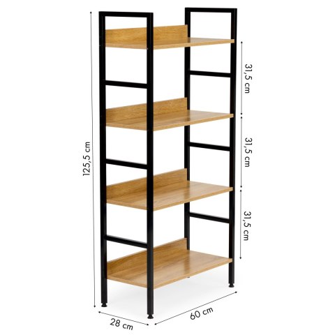 Regał na książki loft RE-1436-DAB-CZERN