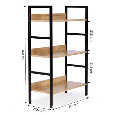 Regał loft niski RE-1439-DAB-CZERN
