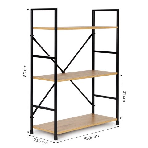 Regał w stylu loft RE-1438-DAB-CZERN