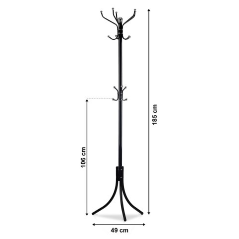 Metalowy wieszak na ubrania WIESZ-612-CZERN