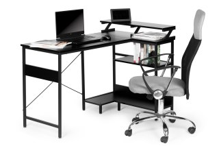 Biurko narożne loft BIUR-722-CZERN