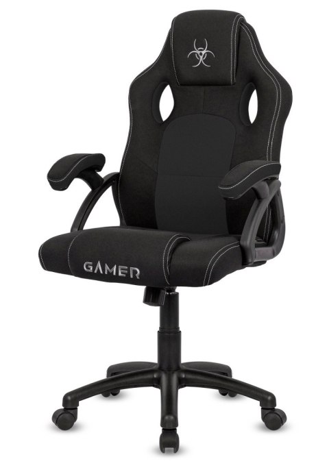 Krzesło gamingowe materiałowe Tkanina FOT-421-CZERN