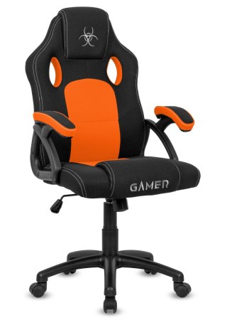 Fotel gamingowy pomarańczowy Tkanina FOT-421-POM