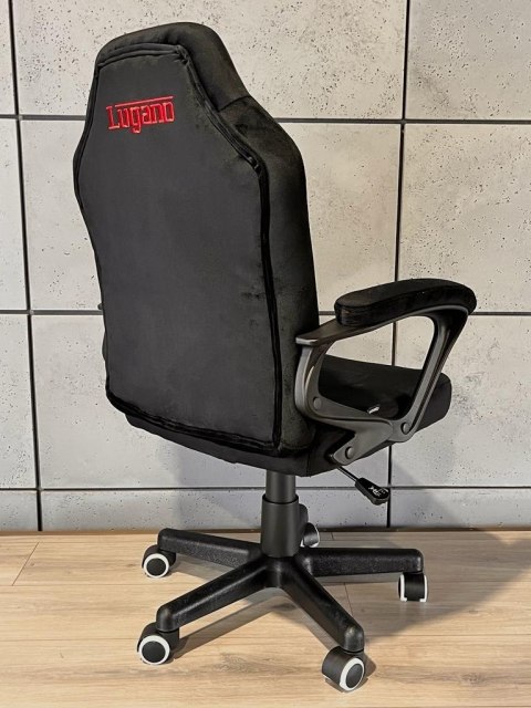 Fotel biurowy gamingowy Alcantara FOT-437-CZERN