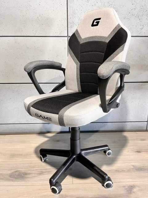 Fotel dla graczy Tkanina FOT-436-SZAR