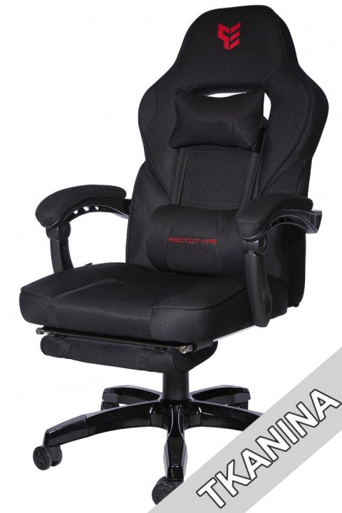 Fotel do gier Tkanina FOT-443-CZERN