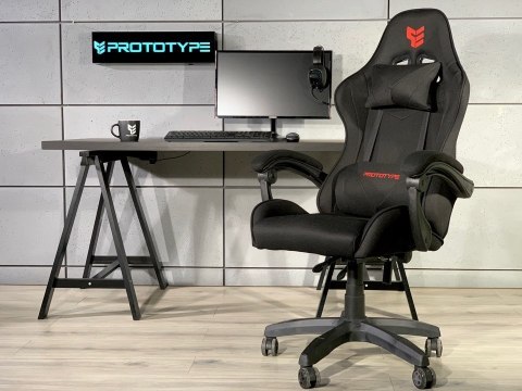 Fotel gamingowy z materiału Tkanina FOT-428-CZERN