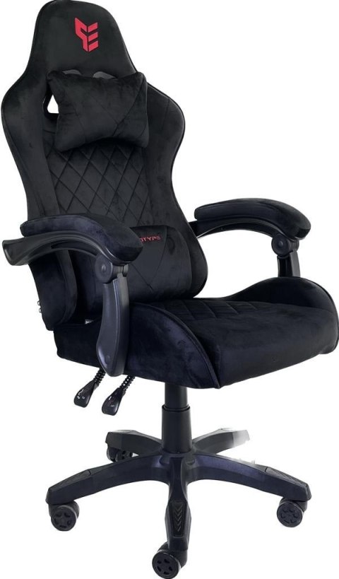 Fotel gamingowy alcantara FOT-434-CZERN