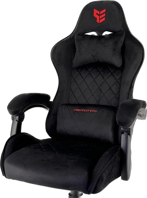 Fotel gamingowy alcantara FOT-434-CZERN