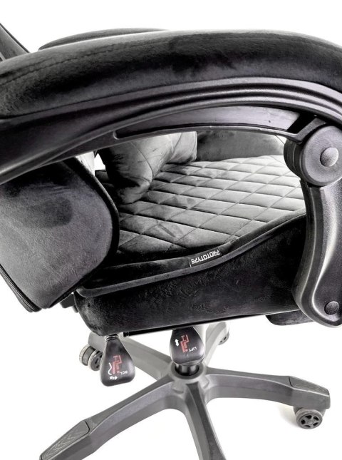 Fotel gamingowy alcantara FOT-434-CZERN