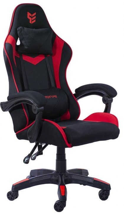 Fotel obrotowy gamingowy Tkanina FOT-428-CZERWO