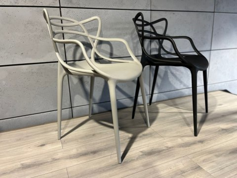 Krzesło ażurowe plastikowe KRZE-1941-SZAR