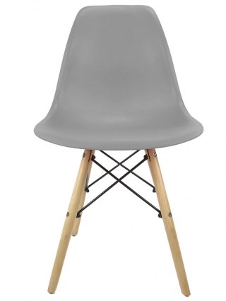 Krzesło plastikowe z drewnianymi nogami KRZE-1901-SZAR-J