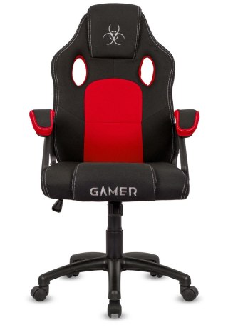 Fotel gamingowy tapicerowany Tkaniną FOT-421-CZERWO