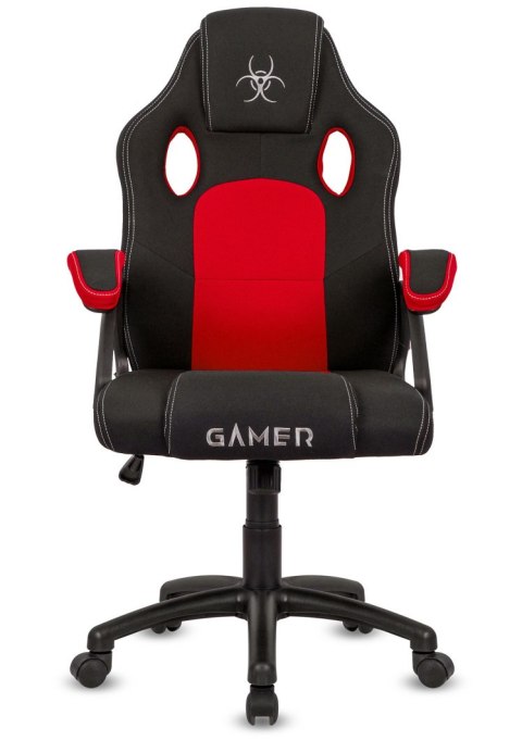 Fotel gamingowy tapicerowany Tkaniną FOT-421-CZERWO