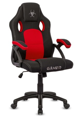 Fotel gamingowy tapicerowany Tkaniną FOT-421-CZERWO