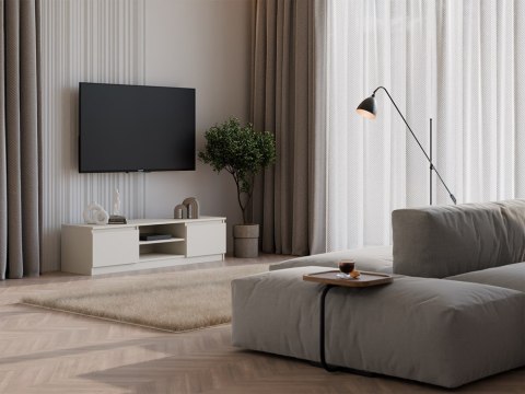 Wizualizacja nowoczesnego salonu z produktem: szafka RTV kaszmir 140 cm RTV-502-KASZ.
