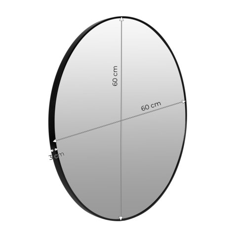 Lustro okrągłe 60 cm LUS-2001-CZERN-60