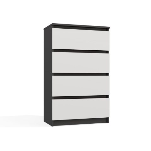 Zamknięta komoda 70cm KOM-902-ANT-BIEL-MAT widoczna w półprofilu na białym tle.