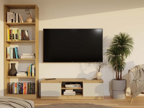 Szafka rtv stojąca 120cm RTV-501-ART-KASZ w aranżacji - widok z frontu.