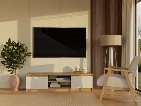 Nowoczesny salon przedstawiający szafkę RTV-502-ART-KASZ - widok od przodu.