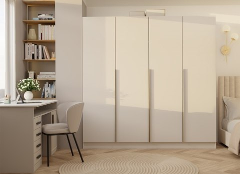 Funkcjonalne wykorzystanie mebla - zamknięta szafa 200 cm SZAF-1020-KASZ-200CM w wizualizacji przodem.