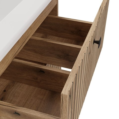 Szafka pod umywalkę wisząca 60 LAZ-1325-EVO-60CM - zbliżenie wnętrza szuflady.