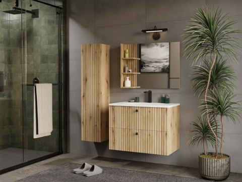 Wizualizacja łazienki z produktem: zamknięta szafka z umywalką 80 wisząca LAZ-1325-EVO-80CM+UMY.