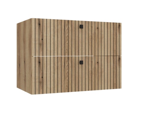 Zamknięta szafka pod umywalkę 80 wisząca LAZ-1325-EVO-80CM widoczna w półprofilu.