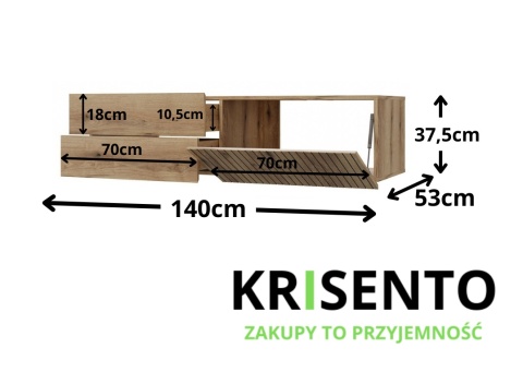 Wymiary szafki pod umywalkę 140 LAZ-1325-EVO-140CM.