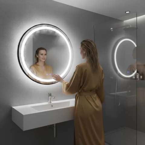 Lustro led okrągłe 80 cm LUS-2003-CZERN-80-LED