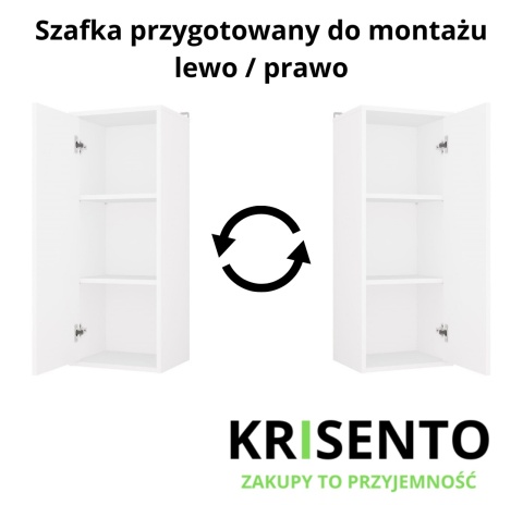 Schemat montażu szafki łazienkowej wiszącej wąskiej LAZ-1333-BIEL-MAT.