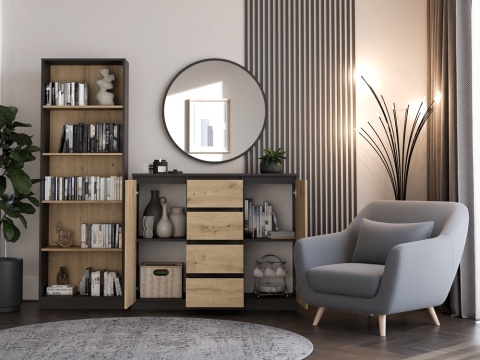 Komoda KOM-913-ANT-ART w codziennym użytkowaniu – organizacja akcesoriów i rzeczy osobistych.