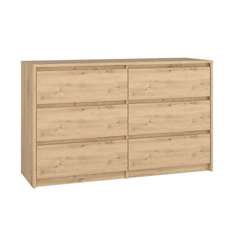 Komoda KOM-919-ART w naturalnym dekorze dębu artisan widoczna w eleganckim półprofilu.