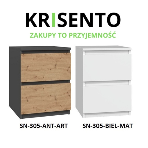 Dostępne warianty kolorystyczne mebla: Szafka nocna 40 cm SN-305.