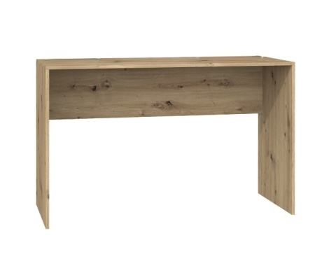 Biurko BIUR-701-ART w ciepłym, drewnopodobnym wykończeniu widoczne w eleganckim półprofilu.