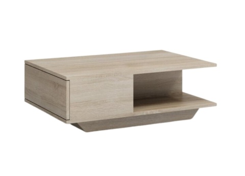 Stolik STOL-807-SON w naturalnym, ciepłym odcieniu dębu sonoma widoczny w eleganckim półprofilu.