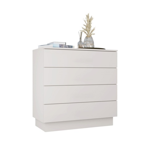Komoda 85 cm KOM-942-KASZ w półprofilu - prezentacja mebla w aranżacji.