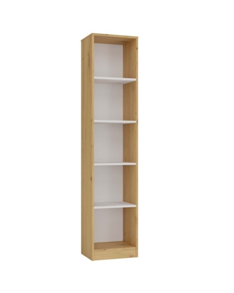 Regał szerokość 40 cm RE-1401-ART-BIEL-MAT widoczny w półprofilu.