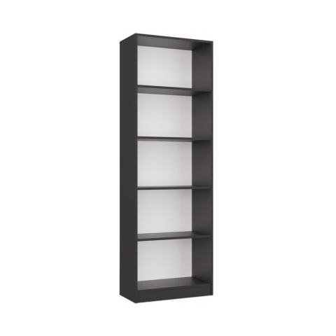 Regał szerokość 60 cm RE-1403-ANT-BIEL-MAT widoczny w półprofilu.