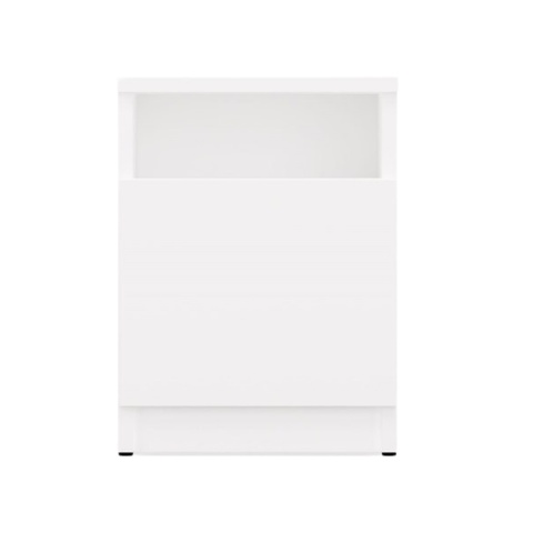 Szafka nocna biała 30 cm SN-316-BIEL-MAT biały mat - zamknięty front.