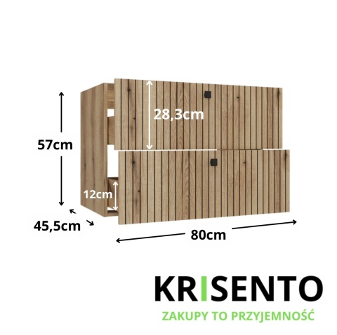 wymiary szafki pod umywalkę 80 wiszącej LAZ-1325-EVO-80CM.