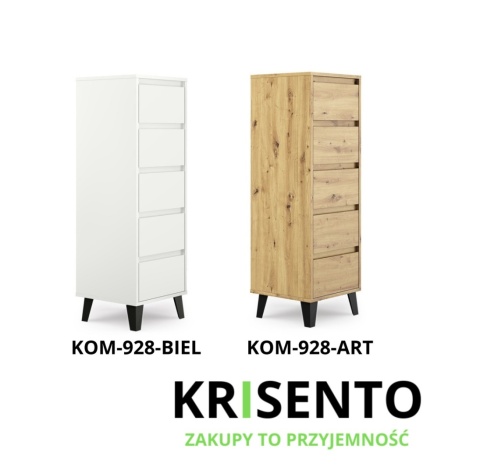 Dostępne warianty kolorystyczne mebla: Komoda na nóżkach KOM-928.