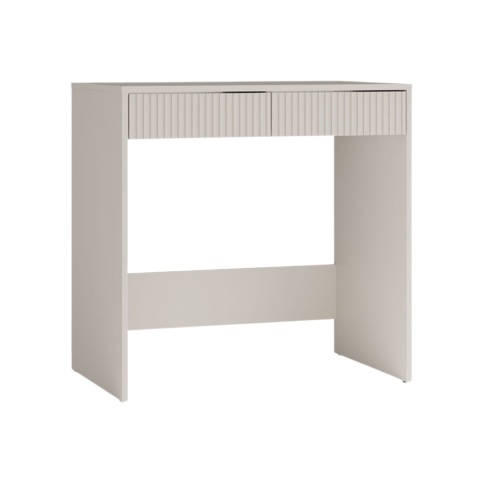 Zamknięte biurko 80 cm BIUR-729-KASZ-LAM widoczne w półprofilu