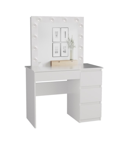 Biurko toaletka z lustrem TOA-1602-BIEL-MAT-P