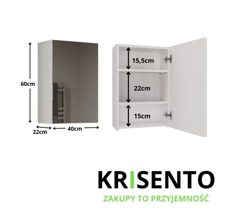 Wymiary białej szafki wiszącej do łazienki LAZ-1323-BIEL.