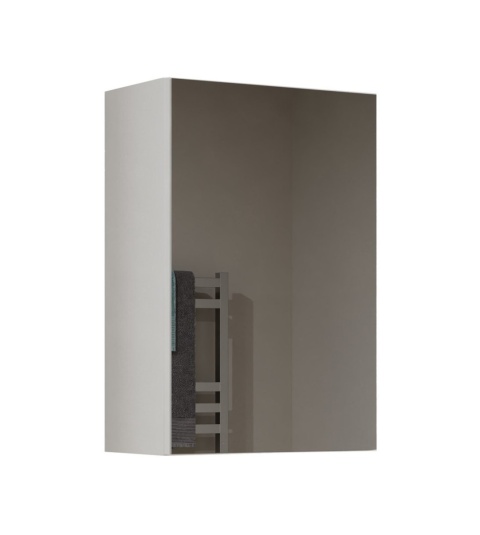Zamknięta szafka łazienkowa wisząca 40x60 cm LAZ-1323-BIEL widoczna w półprofilu.