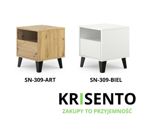Dostępne warianty kolorystyczne mebla: Skandynawska szafka nocna SN-309.