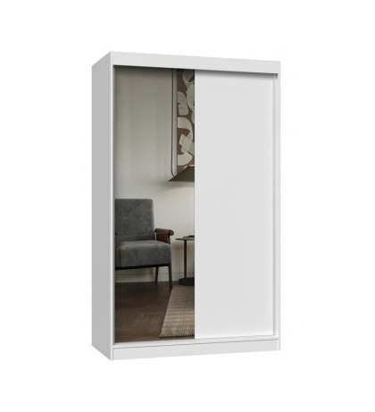 Biała szafa do sypialni 120 cm SZAF-1015-BIEL-MAT