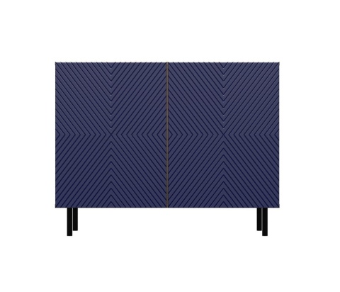 Komoda 100 cm granatowa z blatem dąb artisan KOM-921-ART-GRAN – widok z przodu.